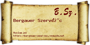 Bergauer Szervác névjegykártya